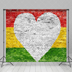 Aperturee - Brick Wall Love Reggae Stripe Juneteenth Backdrop