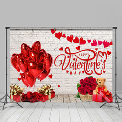 Aperturee - Brick Wall Rose Gift Balloon Valentines Day Backdrop