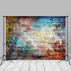 Aperturee - Brick Wall Shabby Art Painting Photography Backdrop