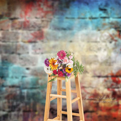 Aperturee - Brick Wall Shabby Art Painting Photography Backdrop