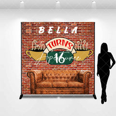 Aperturee - Brick Wall Sofa Custom Name 16th Birthday Backdrop