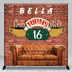 Aperturee - Brick Wall Sofa Custom Name 16th Birthday Backdrop