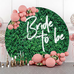 Aperturee - Bride To Be Greenery Leaves Circle Wedding Backdrop