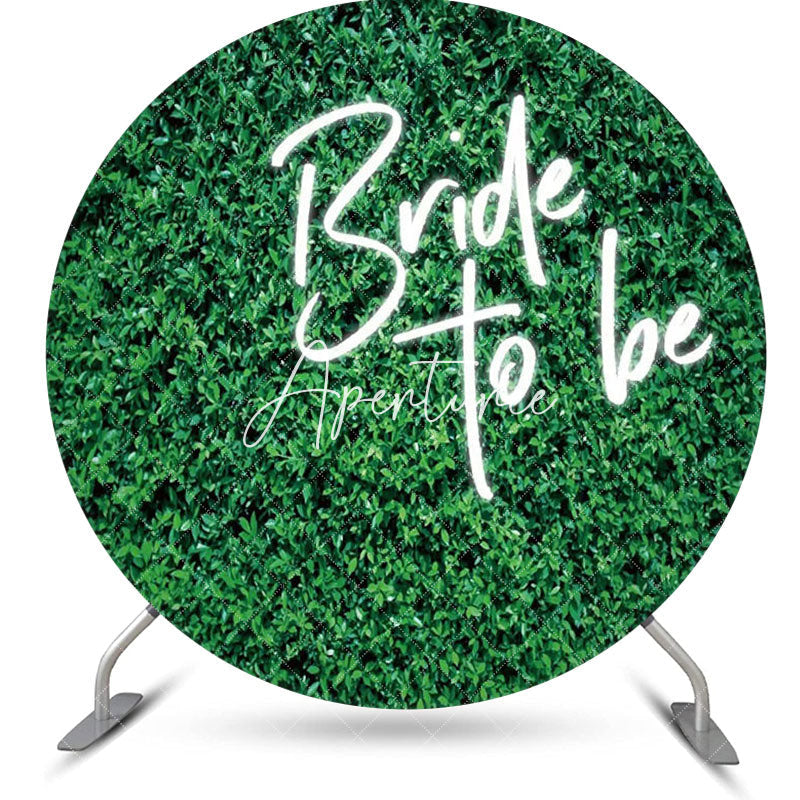 Aperturee - Bride To Be Greenery Leaves Circle Wedding Backdrop