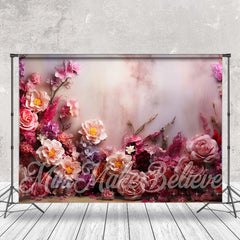 Aperturee - Bright Colorful Floral White Wall Fine Art Backdrop