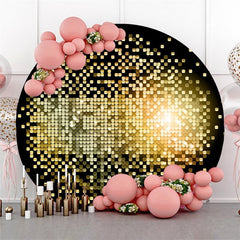 Aperturee Bright Golden Bokeh Round Birthday Party Backdrops