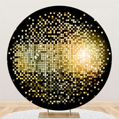 Aperturee Bright Golden Bokeh Round Birthday Party Backdrops