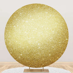 Aperturee - Bright Golden Sparkling Round Birthday Backdrop