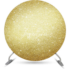 Aperturee - Bright Golden Sparkling Round Birthday Backdrop