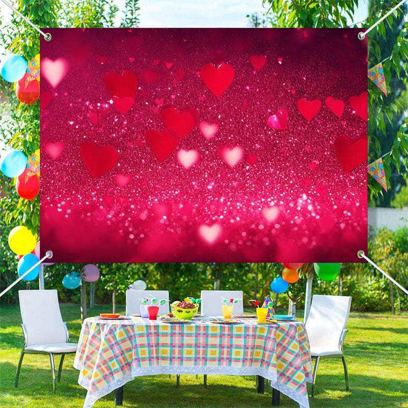 Aperturee - Bright Gradient Pink Bokeh Valentines Day Backdrop