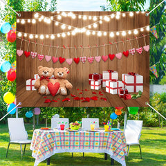 Aperturee - Bright Light Bear Gift Board Valentines Day Backdrop