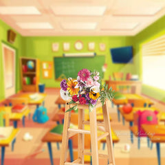 Aperturee - Bright Messy Classroom Welcome Back To School Backdrop