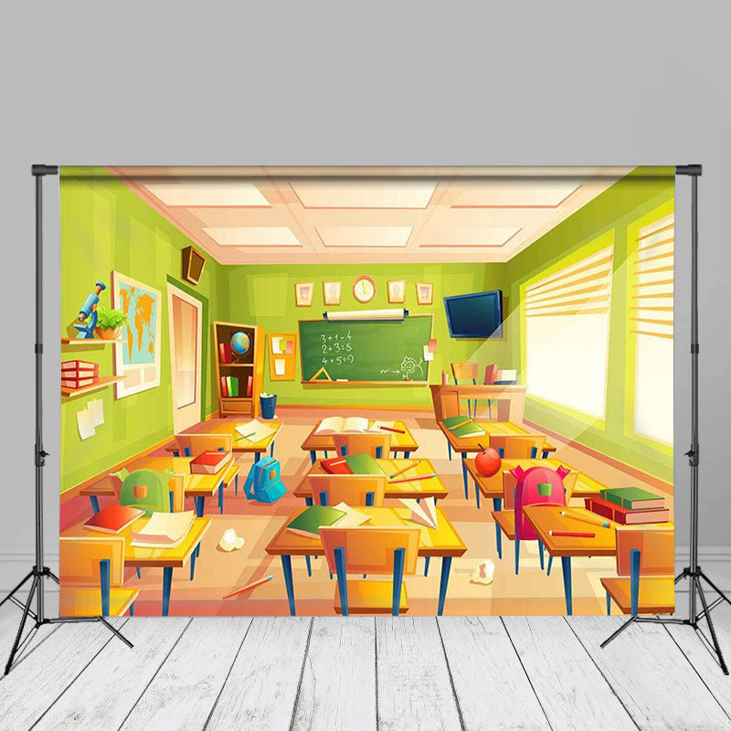 Aperturee - Bright Messy Classroom Welcome Back To School Backdrop