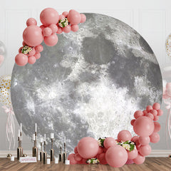 Aperturee - Bright Moon Surface Craters Circle Birthday Backdrop