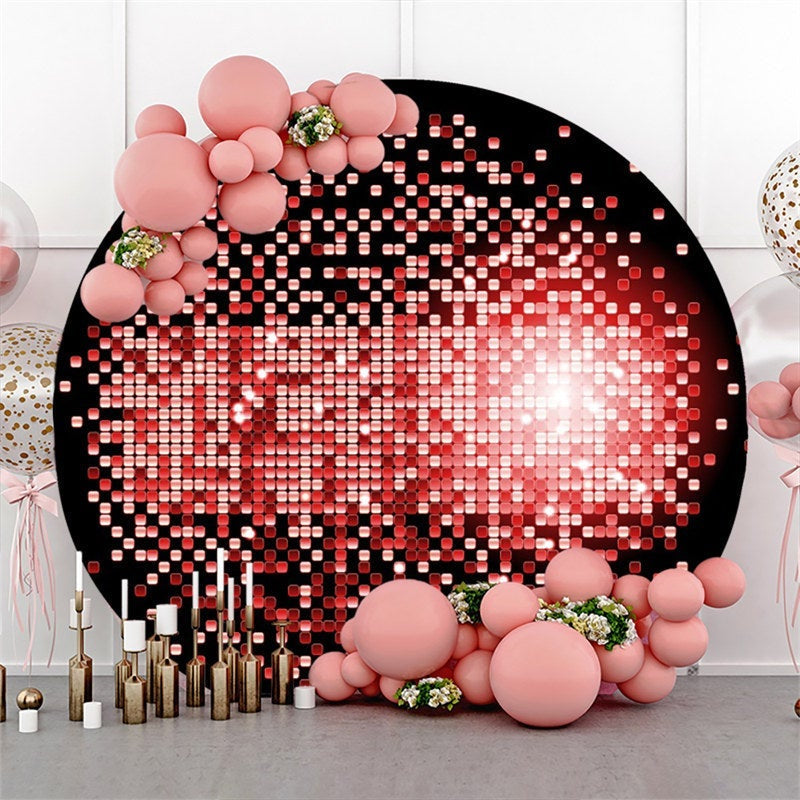 Aperturee Bright Pink Bokeh Round Black Happy Birthday Backdrop