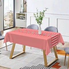 Aperturee - Bright Pink Red Gingham Party Rectangle Tablecloth