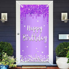 Aperturee - Bright Purple Diamonds Girls Birthday Door Cover