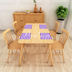 Aperturee - Bright Purple White Stripe Dining Set Of 4 Placemats