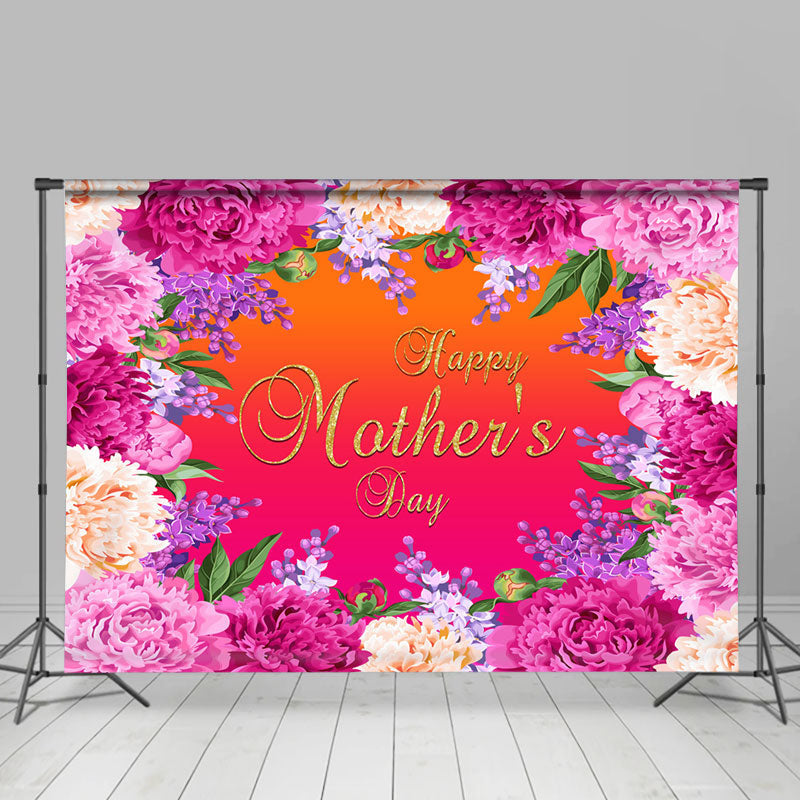 Aperturee - Bright Purple Yellow Flowers Mothers Day Backdrop