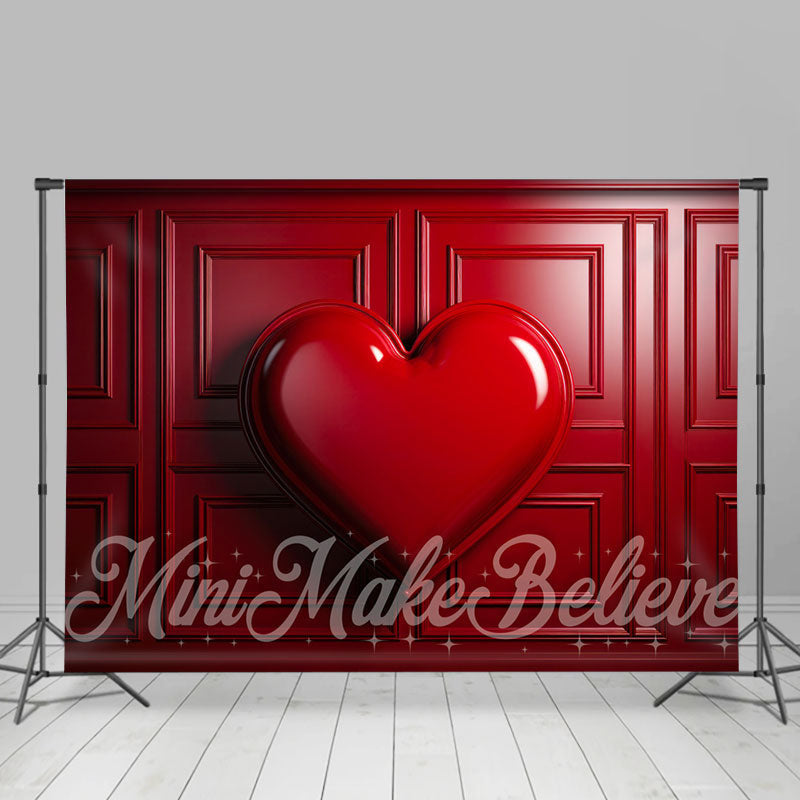 Aperturee - Bright Red Heart Plaid Wall Valentines Day Backdrop