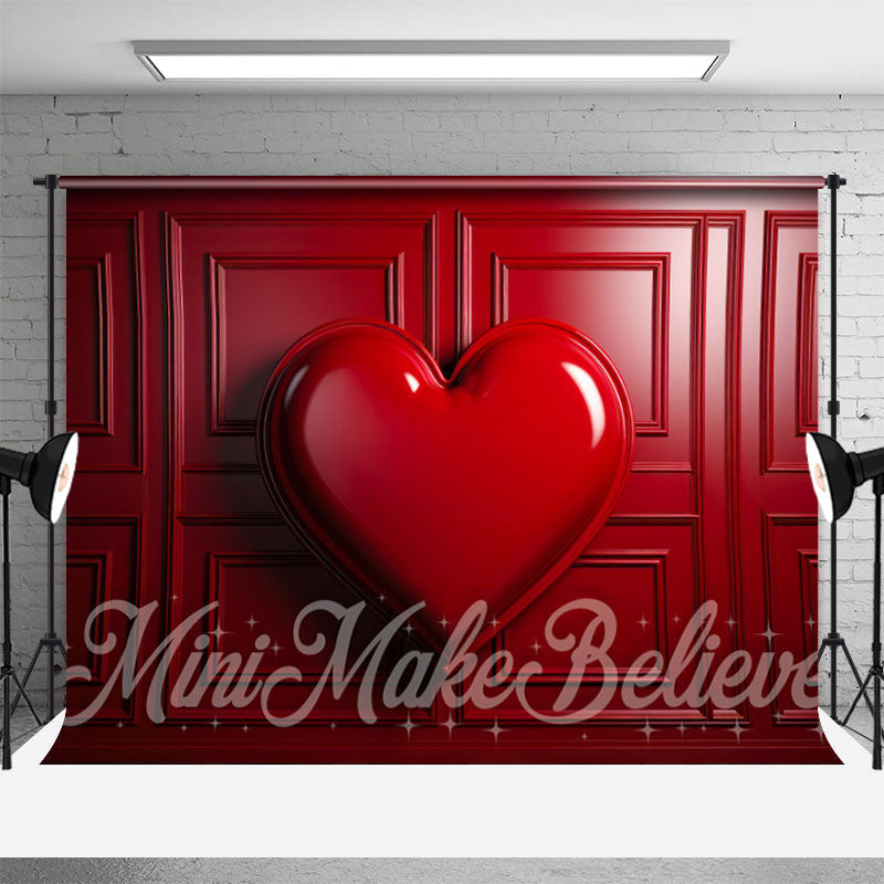 Aperturee - Bright Red Heart Plaid Wall Valentines Day Backdrop