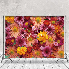 Aperturee - Bright Red Pink Floral Fine Art Backdrop For Photo