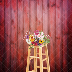 Aperturee - Bright Red Wooden Wall Simple Photo Studio Backdrop