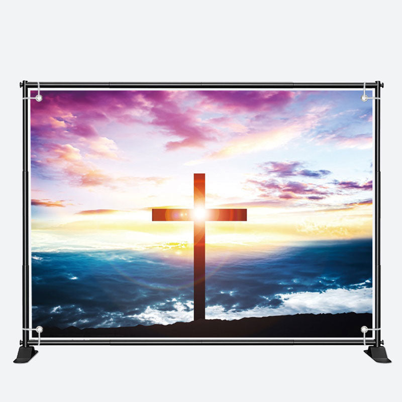 Aperturee - Bright Sunshine Cross Endless Sky Baptism Backdrop