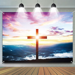 Aperturee - Bright Sunshine Cross Endless Sky Baptism Backdrop