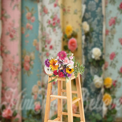 Aperturee - Broken Wallpaper Flowers Decoration Outdoor Backdrop