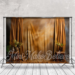 Aperturee - Brown Abstract Curtain Vases Photo Booth Backdrop