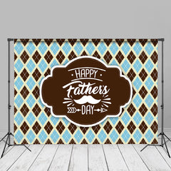 Aperturee - Brown And Blue Checkered Fathers Day Backdrop Idea