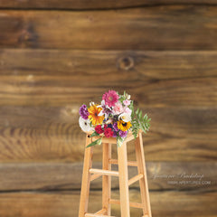 Aperturee - Brown Antique Wood Grain Photography Studio Backdrop