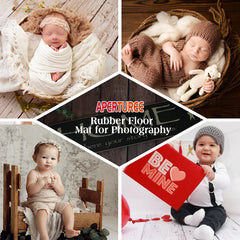 Aperturee - Brown Wooden Board Rubber Floor Mat For Baby Photography