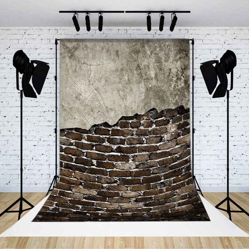 Aperturee - Brown Brick Wall Texture Photography Studio Backdrop