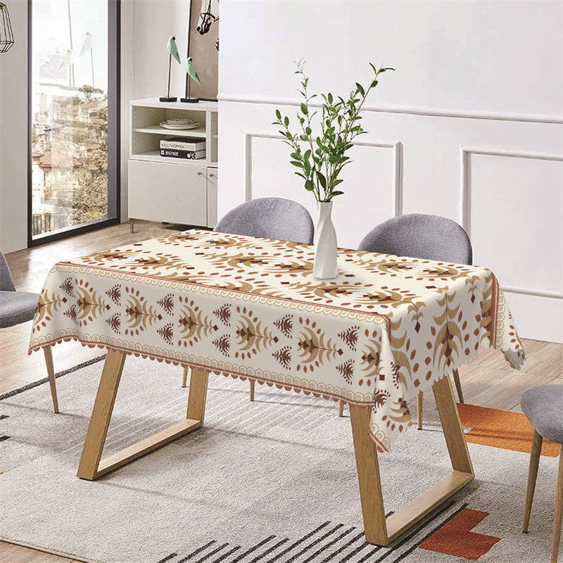 Aperturee - Brown Design Pattern Repeat Rectangle Tablecloth