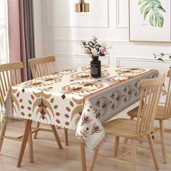 Aperturee - Brown Design Pattern Repeat Rectangle Tablecloth