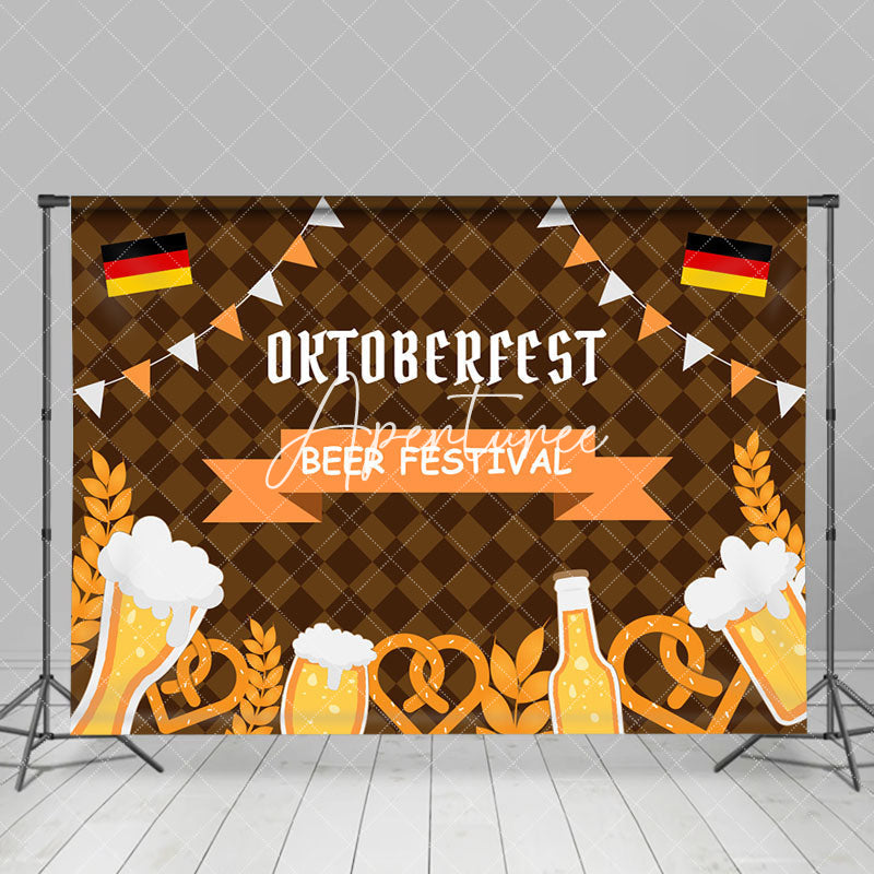 Aperturee - Brown Germany Flag Oktoberfest Beer Festival Backdrop