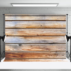 Aperturee - Brown Grey Wooden Retro Wall Photo Booth Backdrop