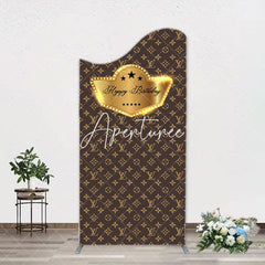 Aperturee - Brown Luxury Leather Brand Arch Birthday Backdrop