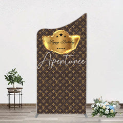 Aperturee - Brown Luxury Leather Brand Arch Birthday Backdrop