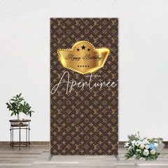 Aperturee - Brown Luxury Leather Brand Arch Birthday Backdrop