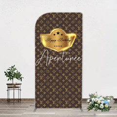 Aperturee - Brown Luxury Leather Brand Arch Birthday Backdrop