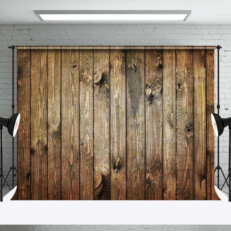 Aperturee - Brown Retro Wood Grain Texture Photo Booth Backdrop