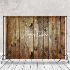 Aperturee - Brown Retro Wood Grain Texture Photo Booth Backdrop