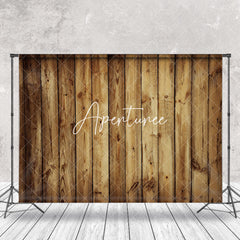 Aperturee - Brown Retro Wood Grain Wall Backdrop For Photography