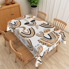 Aperturee - Brown Series Rainbow Leaves Rectangle Tablecloth