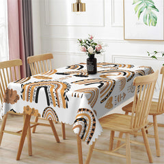 Aperturee - Brown Series Rainbow Leaves Rectangle Tablecloth