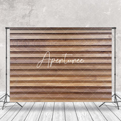 Aperturee - Brown Slotted Wood Plaid Texture Backdrop For Photo