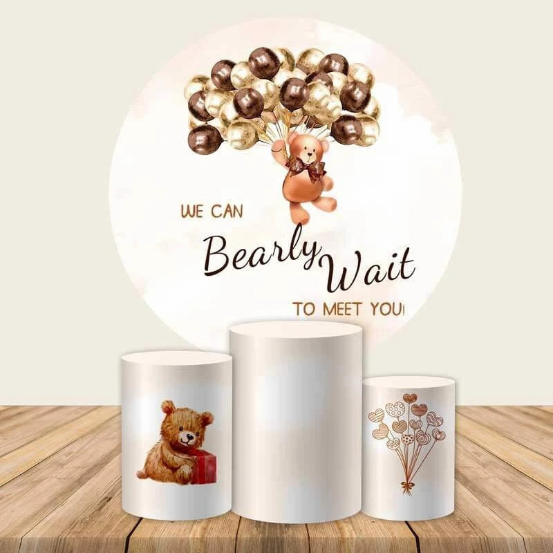 Aperturee Brown Teddy Bear Balloon Baby Shower Backdrop Kit